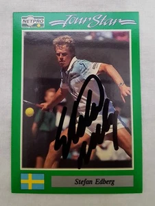 Stefan Edberg PROMO 1991 NETPRO Tennis Card Autographed Rookie Card Rare - Picture 1 of 3
