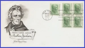 USA4 #1209 U/A ARTMASTER FDC BL4 Andrew Jackson - Bild 1 von 1