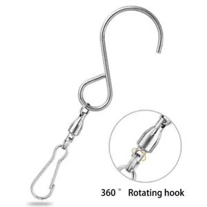 2xStainless Steel Swivel Hook Rotating Clips For Wind Chimes, Spinners, (V1) - Picture 1 of 3