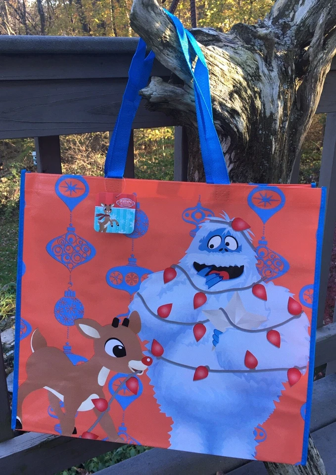 EXTRA GRANDE~Rudolph BUMBLE Snow Monster~Sacola de Compras Reutilizável Feriado Natal - Imagem 1 de 4
