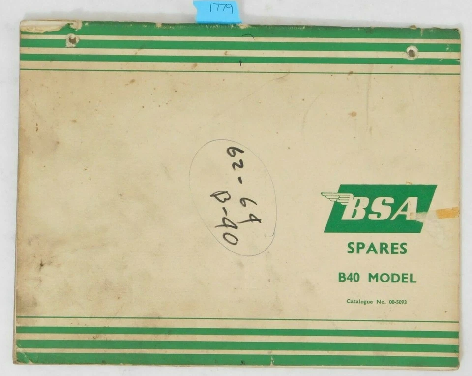 Lista de piezas de repuesto de modelos BSA B40 1962-1964 catálogo libro OEM 00-5093 Foto 1 de 4