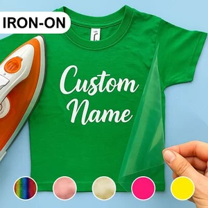 Custom Iron-On Name Transfer โ Vinyl Letters for T-Shirts & Gifts - Picture 1 of 24