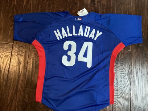 New Majestic Cooperstown Collection Roy Halladay Philadelphia Phillies Jersey XL Cover