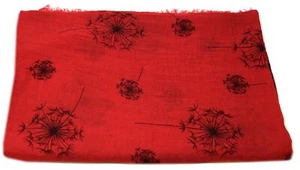 azzesso - Rotes Damentuch Bettina, ca. 90 x 180 cm, Schaltuch mit schwarzem Blum - Bild 1 von 3