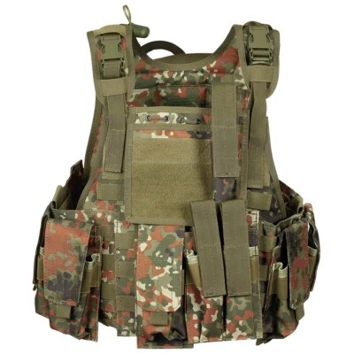 Weste, "Ranger", div. Taschen, flecktarn ärmellose Weste viele Taschen Outdoor - Bild 1 von 3