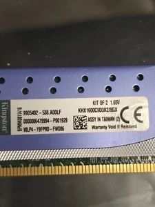 Lot 10X 80G TOTAL Kingston 8GB 1600 MHz PC3DDR3 SDRAM Memory (KHX1600C9D3K2) - Picture 1 of 3