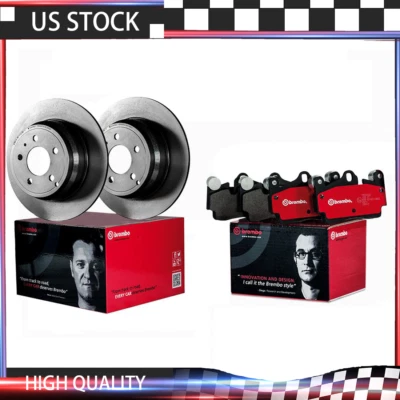 Rear Brembo Brake Rotors & Ceramic Brake Pads Set Set For 2010-2015 Lexus RX350 - Image 1 of 3