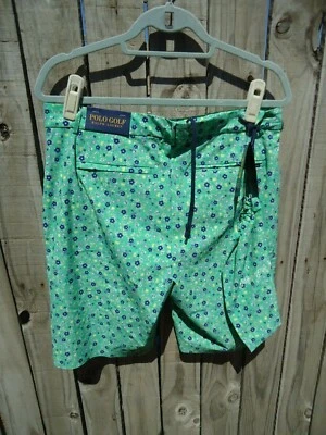 New Polo Golf Ralph Lauren Swim Golfing Shorts Green Navy Blue Floral Wicking 42 - Image 1 of 4