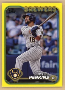 2024 Topps Series 2 #663 Blake Perkins Yellow Border Parallel - Brewers - Picture 1 of 2