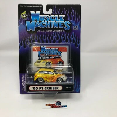 '00 PT Cruiser * Yellow w/ Flames * Muscle Machines 1:64 Die Cast * HB24 - Image 1 of 2