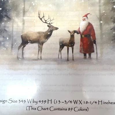 Heaven And Earth Designs Santa Claus Reindeer Cross StitchChart Michele Sayetta - Image 1 of 3