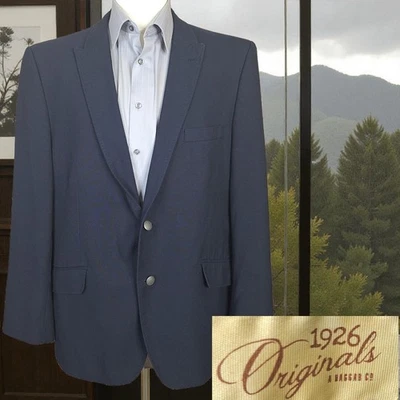 Blazer Haggar 1926 Originales Para Hombre 48R Azul Marino con Botones Plateados Pico Foto 1 de 4