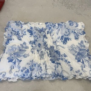 Pottery Barn Adolescente LoveShackFancy Jardín Damasco Calado Estándar Falso Azul Floral - Imagen 1 de 7