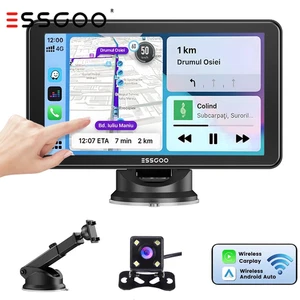 ESSGOO 4K 7 Inch Car Stereo Wireless Apple Carplay/Android Auto Touch Screen FM - Picture 1 of 9