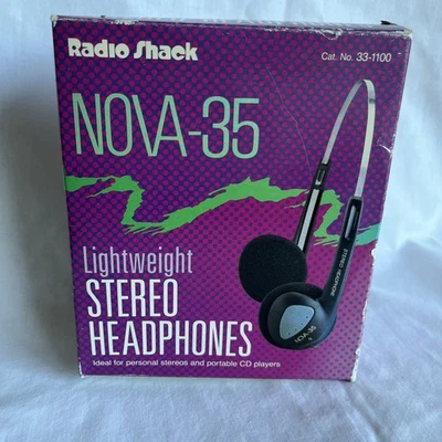 AURICULARES ESTÉREO LIGEROS RADIOSHACK NOVA-35 33-1100 Nuevos en caja  Foto 1 de 4