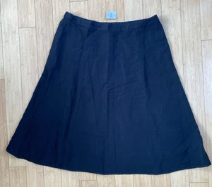 J.Jill Love Damenrock Leinen schwarz Größe 2X elastischer Bund A-Linie Midi Freizeit - Bild 1 von 7