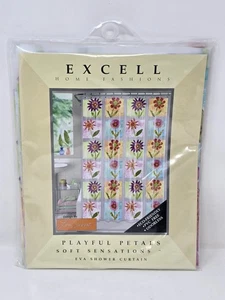 Tenda da doccia vintage Ex-Cell Home Fashions "Petali giocosi" EVA, 70"x72" - Nuova - Foto 1 di 2