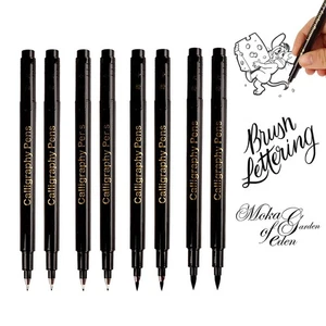 8PCS Calligraphy Set for Beginners - Black Fineliner Pens - Picture 1 of 7