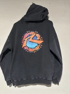 Vtg Rusty Surf Snowboards Sweatshirt Hoodie Men's M Faded Black Y2k Skate - Picture 1 of 10