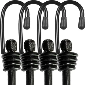 Multipurpose Elastic Bungee Cords with Hooks 35 Kilograms Tensile Strength - Picture 1 of 16
