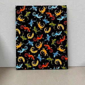 Fabric Wall Canvas Boys Bedroom Home Decor Lizards Gecko Rectangle Wooden Frame - Picture 1 of 3
