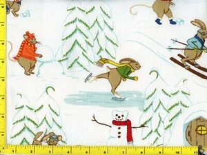 Maus & Hase Winterspaß auf weiß Meterware CWIANI09435 - Bild 1 von 1