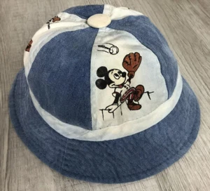 Vintage Disney Hat 70s 80s Youth Sunvisor Sun Hat 100% Cotton Kids Size Large - Picture 1 of 12