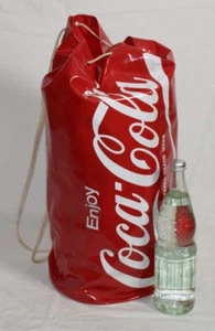 vintage COCA-COLA STRANDTASCHE 80er Jahre Picknick Sporttasche Rucksack Coke - Bild 1 von 7