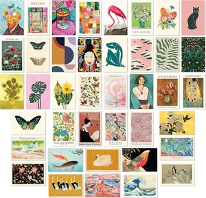 Eclectic Wall Art Prints - 40 Small Eclectic Wall Collage Kit for Teen Girls Bed - Picture 1 of 6