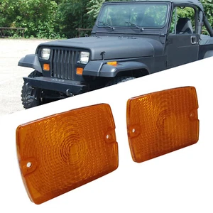Amber Front Turn Signal Parking Marker Light Housing For Jeep 87-95 Wrangler YJ - Foto 1 di 10
