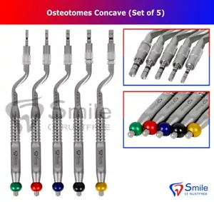 5 PCS Sinus Lift Osteotomes Kit Curved OffSet Concave Dental Implant Instrument - Picture 1 of 5