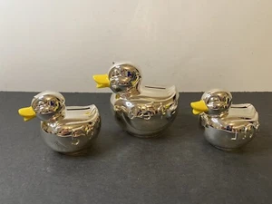 (3) Reed & Barton Silver Plated Ducks Coin Sorter Banks Something Duckie - Picture 1 of 13