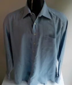 Camicia HICKEY FREEMAN cotone/lana bottoni davanti Lt. blu TG 17L - Foto 1 di 4