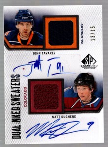 2010-11 John Tavares Matt Duchene SP Game Used Inked Sweaters Auto Jersey 13/15