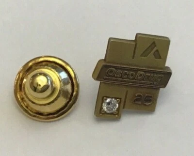 Prendedor de colección Osco Drug Store 25 años premio empleado relleno de oro con diamante A4-66 Foto 1 de 3