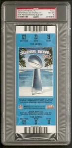 Biglietto completo Super Bowl XLI 2007 Blue Peyton Manning Colts Bears PSA 8 - Foto 1 di 2