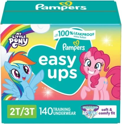 Roupa íntima descartável de treinamento para meninas Pampers Easy Ups - 2T - 3T, 140 unidades - Imagem 1 de 4