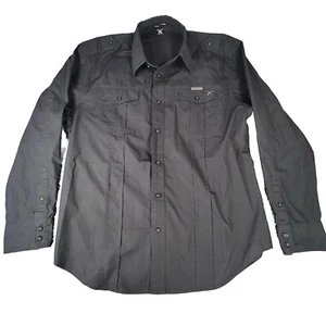 Artful Dodger Shirt Mens 2XL Black Button Up Embroidered Long Sleeve Casual Y2K - Picture 1 of 12