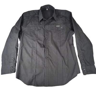 Artful Dodger Shirt Mens 2XL Black Button Up Embroidered Long Sleeve Casual Y2K - Image 1 of 4