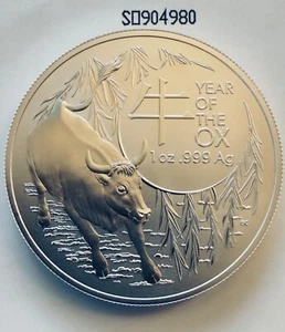 2021 Australian Lunar Series Year Ox 1oz Bullion Silver Coin Perth Mint Capsuled - Picture 1 of 4