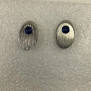Vintage Sarah Coventry Cufflink Beautiful Blue Rhinestones - Picture 1 of 6