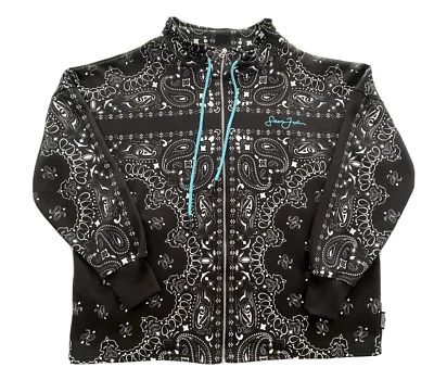 CHAQUETA BANDANA CREMALLERA NUEVA CON ETIQUETAS Y2K 9O's SEAN JOHN & MISSGUIDED COLABORACIÓN EE. UU. Talla 10 Foto 1 de 4