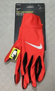 Nike Men's Dri-Fit Lightweight Running Gloves Touch Screen Compatible Orange (L)