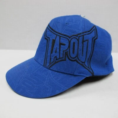 Vintage Tapout Hat Men’s S/M Tap Out MMA Y2K Flexfit Bue Embroidered Spellout Foto 1 de 4