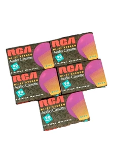5 nastri vuoti nuovi RCA RC90 stereo hi-fi audiocassetta 90 minuti ciascuno - Foto 1 di 4