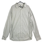 Quiksilver Relaxed Shirt Mens 2XL White Green Striped Long Sleeve Button Casual