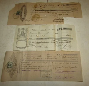 3 Wechsel Ende 800 Catania mit Stempelmarken - Bild 1 von 2