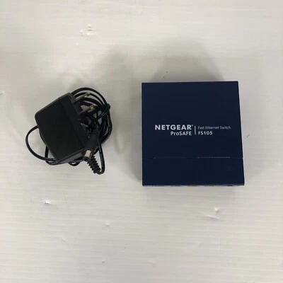 NETGEAR ProSafe (FS105) 5 Port Fast Ethernet Network Switch V.2 Auto Switching - Image 1 of 4