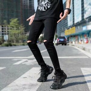 Men's Ripped Denim Jeans Pants Skinny Casual Slim Fit Distressed Trousers Jogger