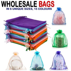 50-500Pcs Organza Gift Bags Wedding Party Favour Xmas Jewellery Candy Pouches UK - Picture 1 of 15